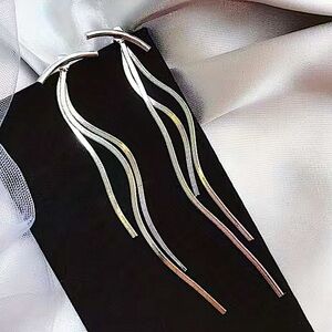 Sterling Silver Tassel Chandelier Fringe Earrings